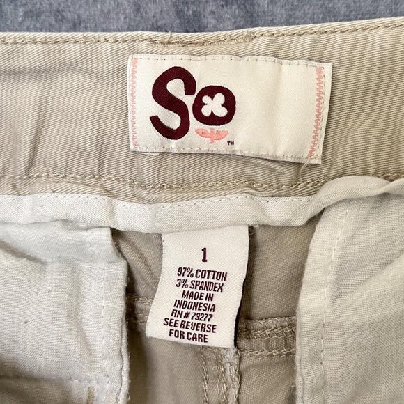 SO Cream Bermuda Shorts, Juniors Size 1 - Picture 3 of 3
